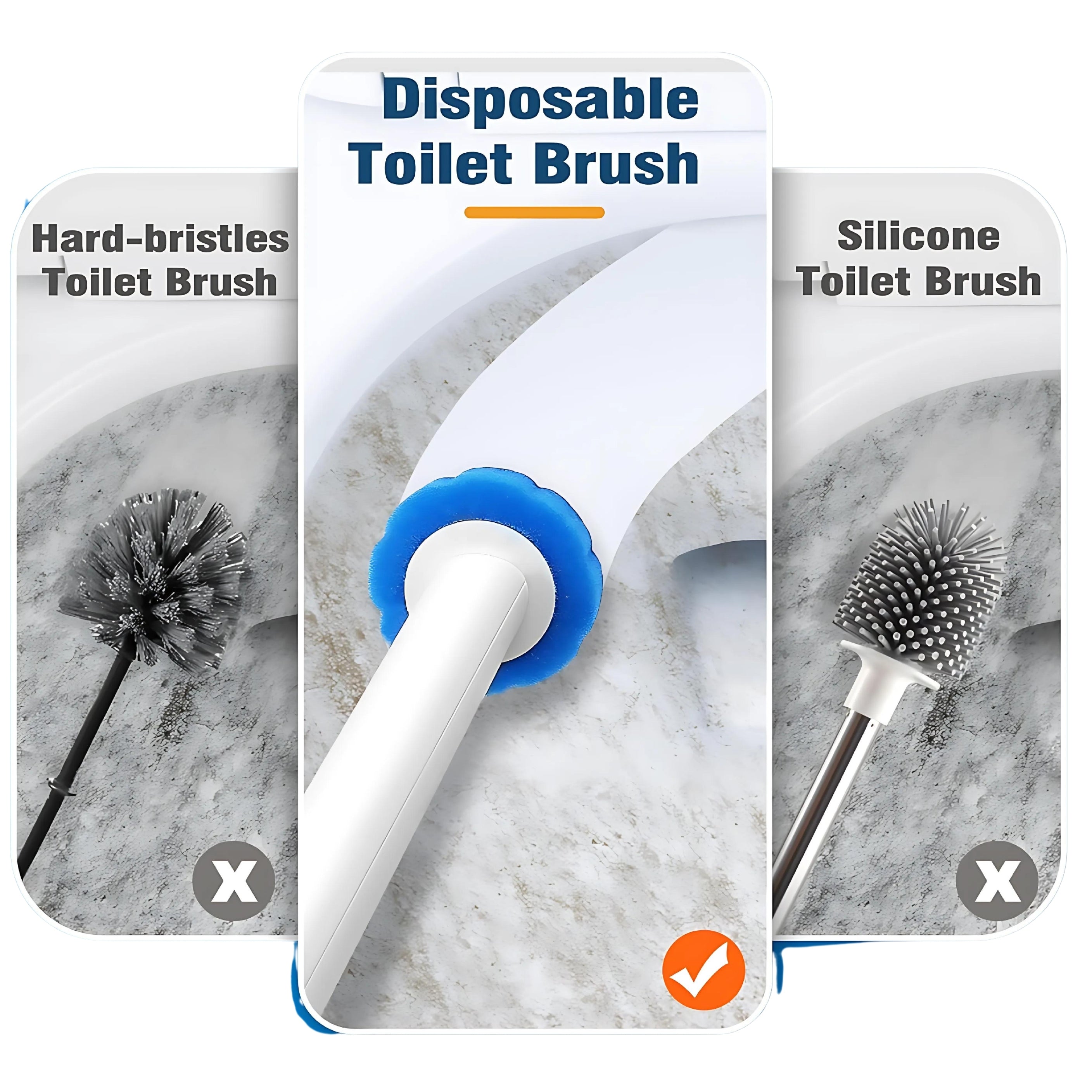 Disposable Toilet Cleaner Brush with Head Sponges