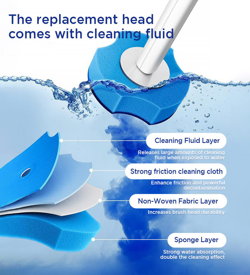 Disposable Toilet Cleaner Brush with Head Sponges
