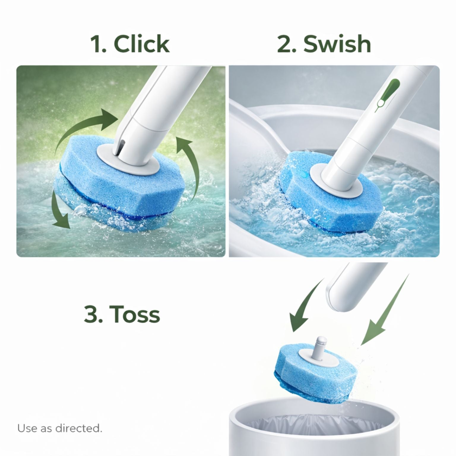 Disposable Toilet Cleaner Brush with Head Sponges