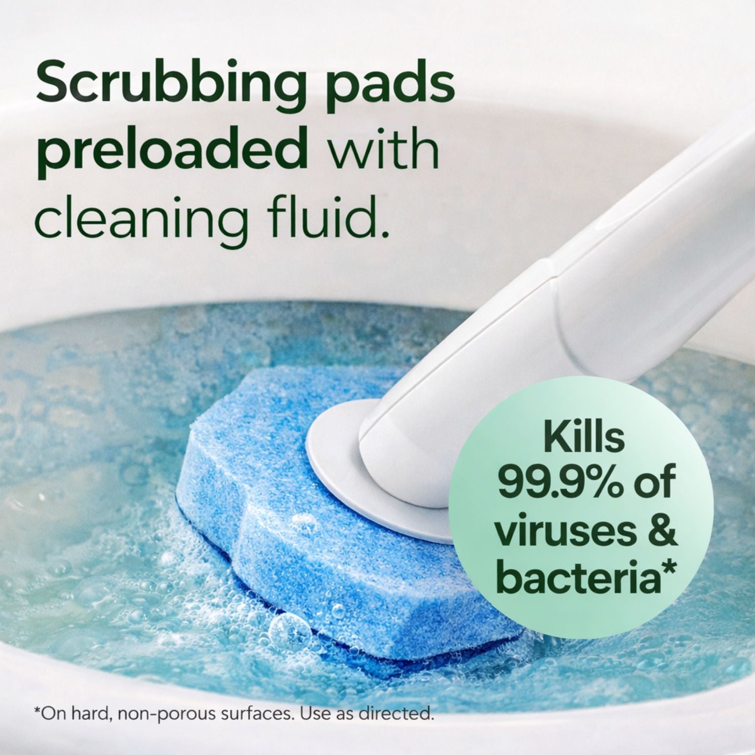 Disposable Toilet Cleaner Brush with Head Sponges