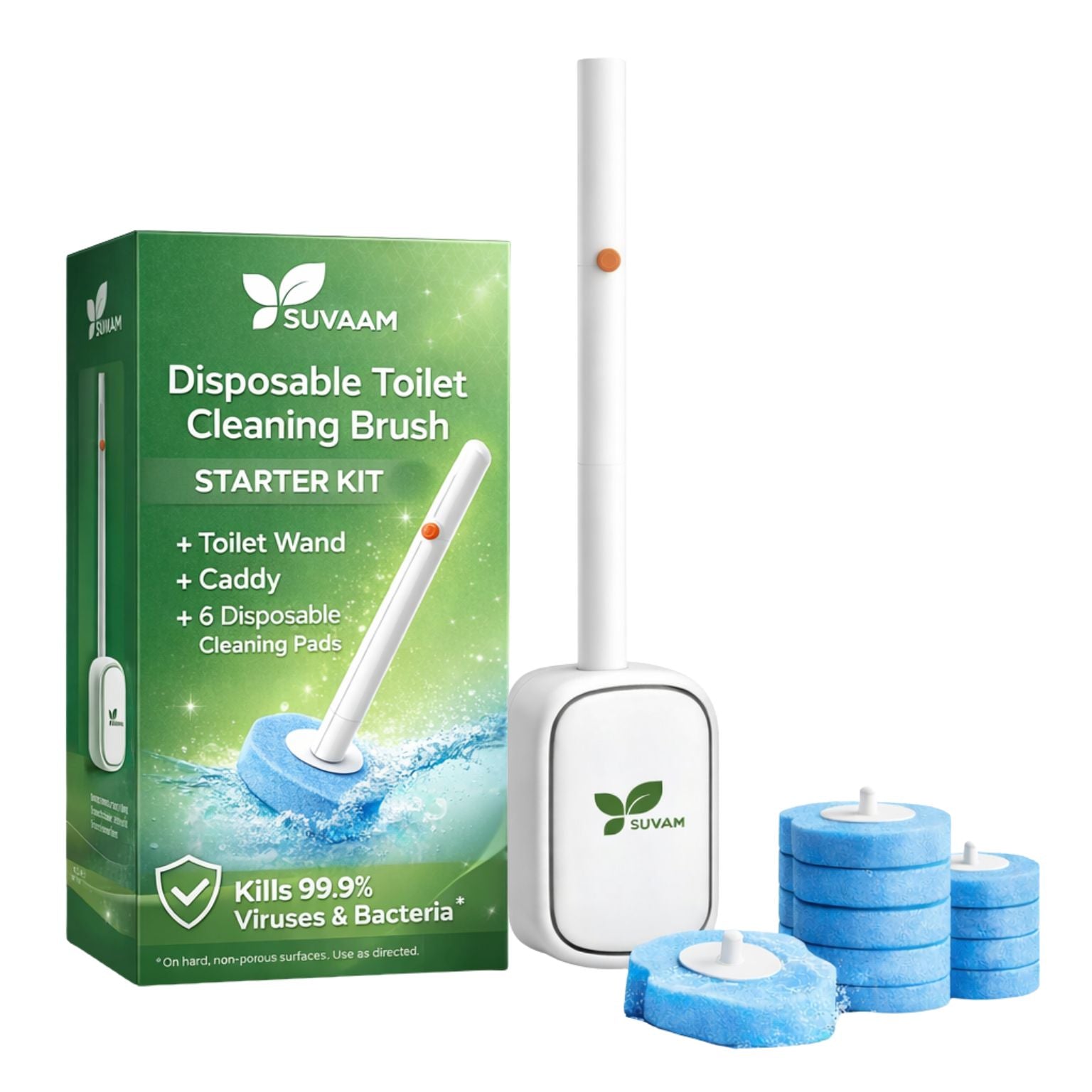 Disposable Toilet Cleaner Brush with Head Sponges