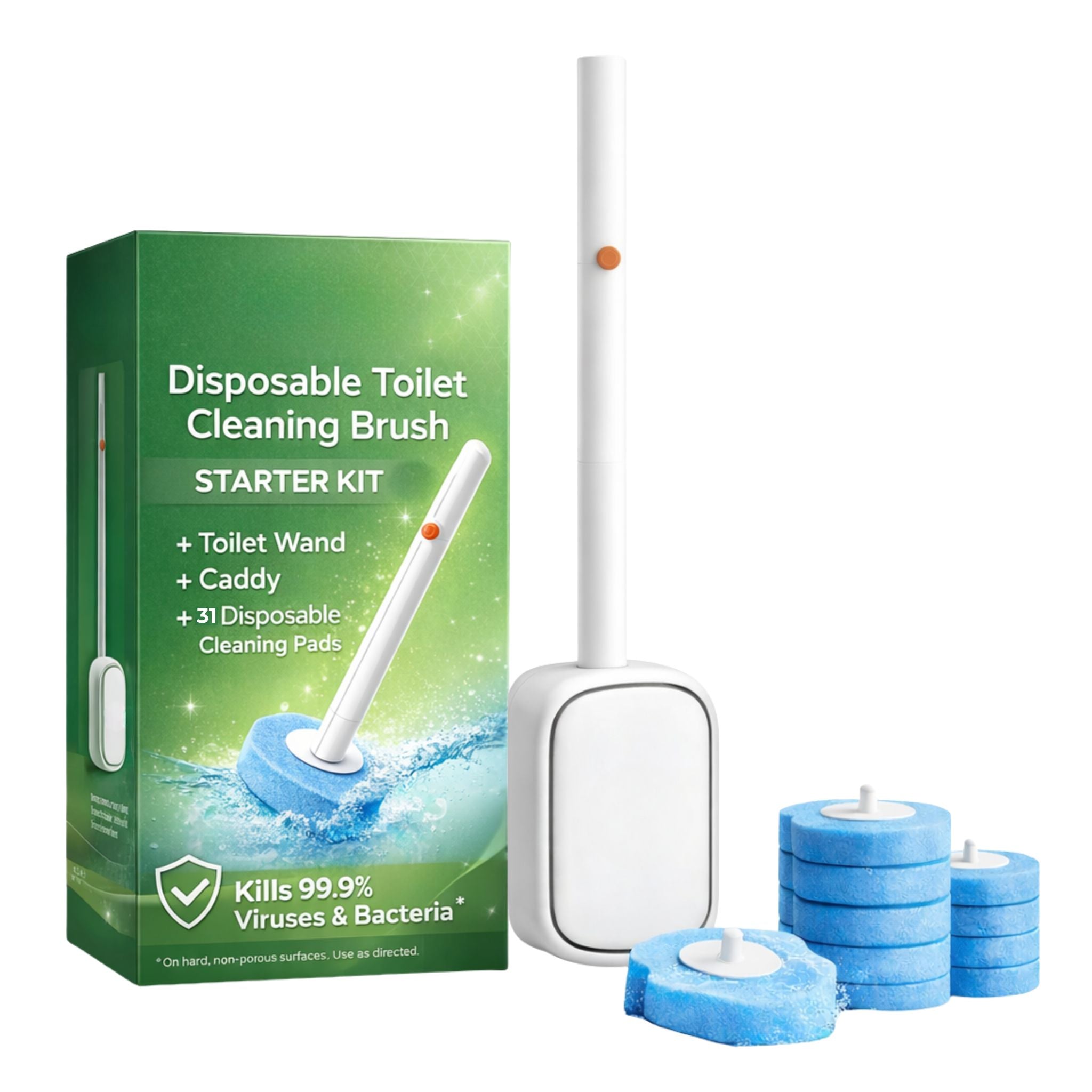 Disposable Toilet Cleaner Brush with Head Sponges
