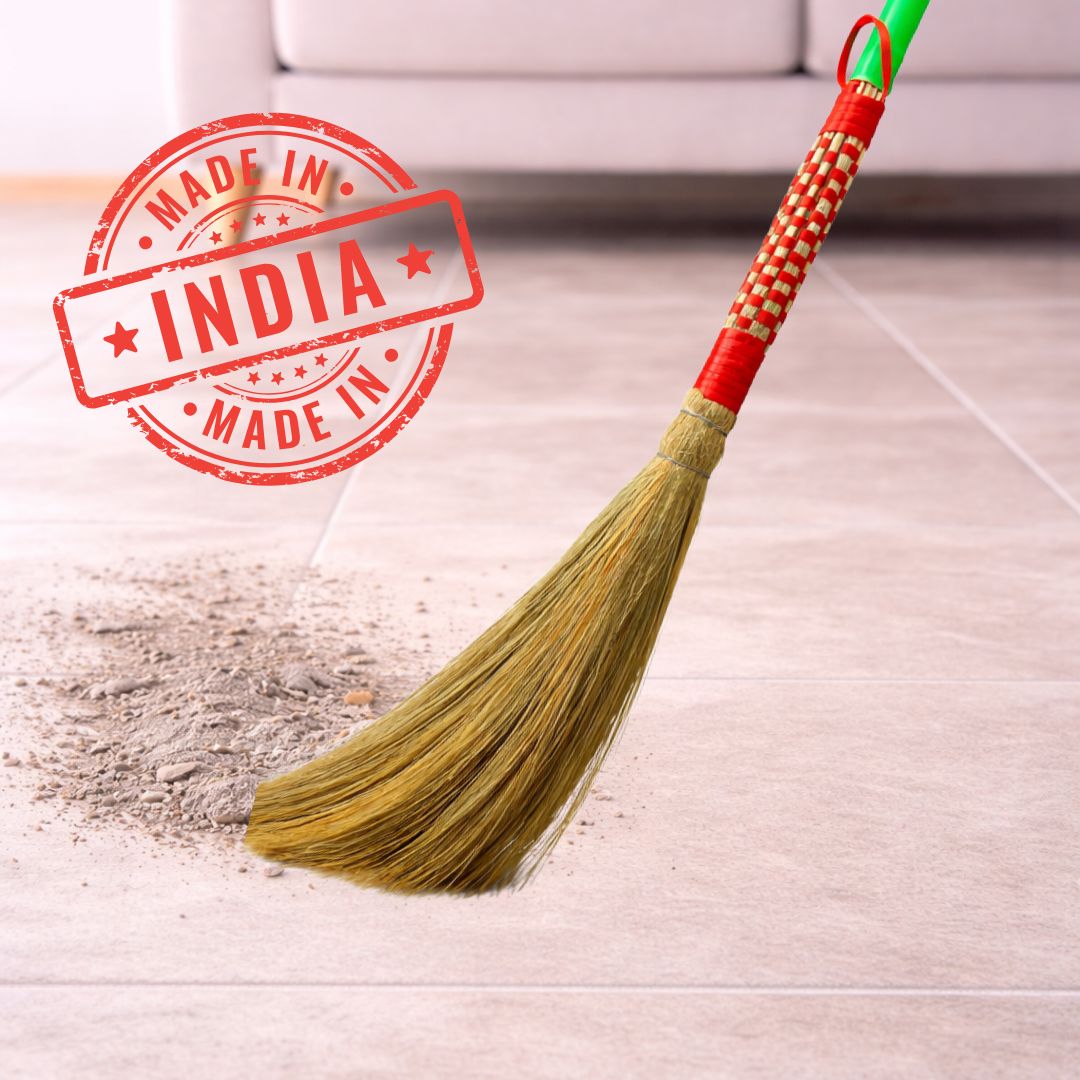 Hand-Bound Strong Broom | No Bristle Loss | Long Lasting
