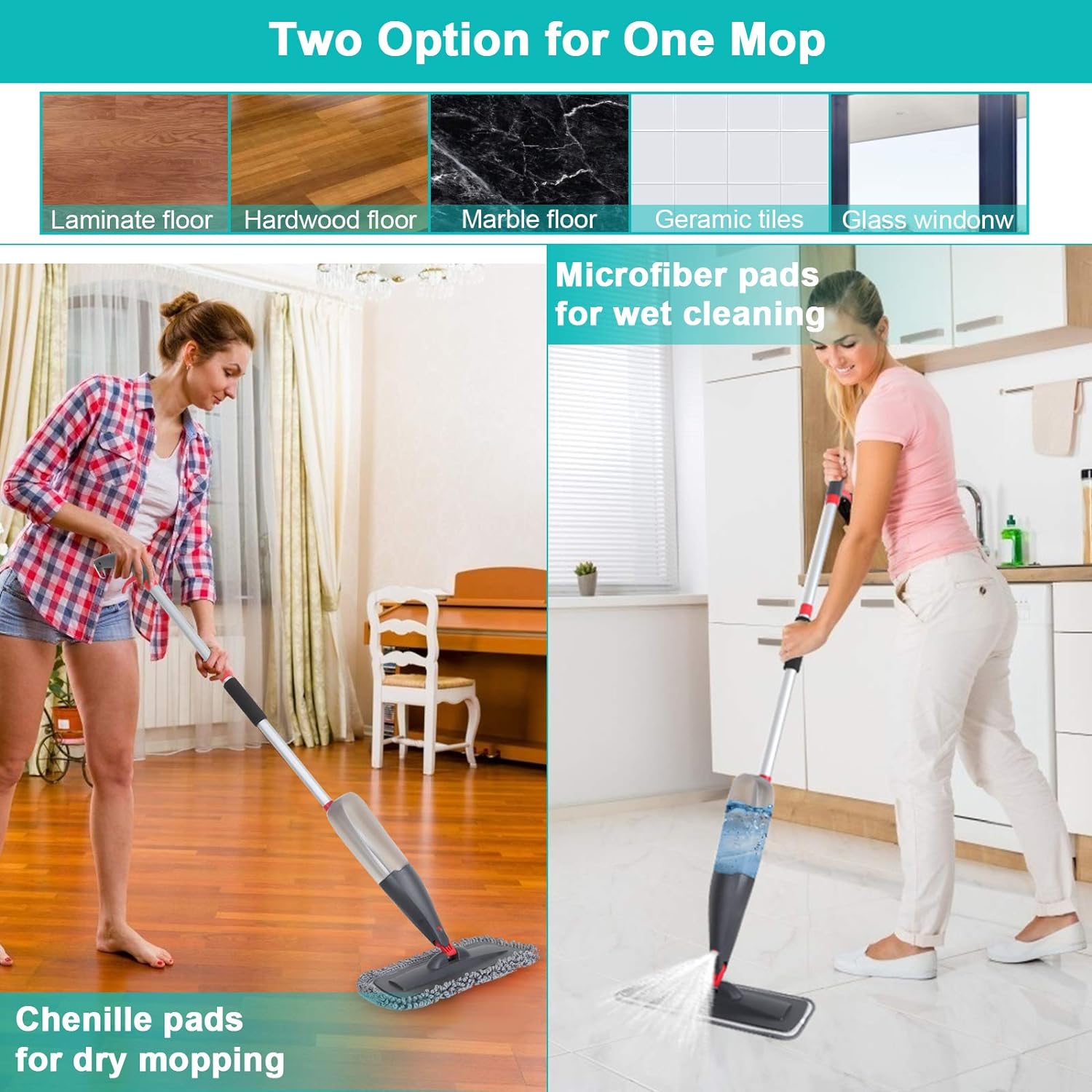 Micro-Fiber Spray Mop for Floor Cleaning!