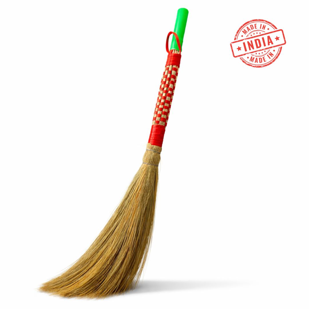 Hand-Bound Strong Broom | No Bristle Loss | Long Lasting