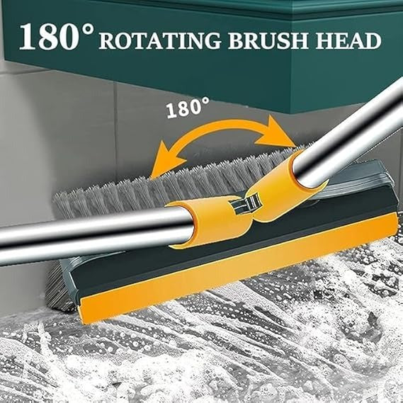 3 in 1 Long Handle Bathroom Cleaning Brush with Wiper