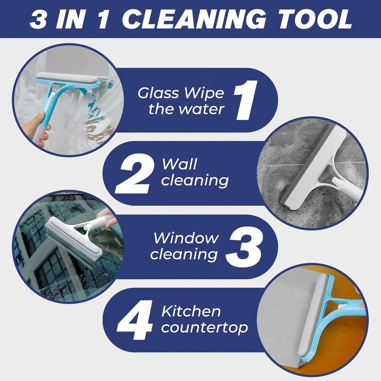 3 in 1 Window Wiper, Push Spray