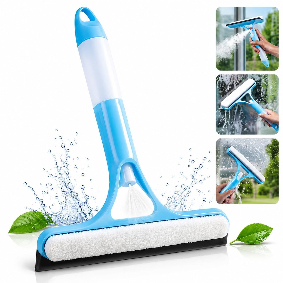 3 in 1 Window Wiper, Push Spray