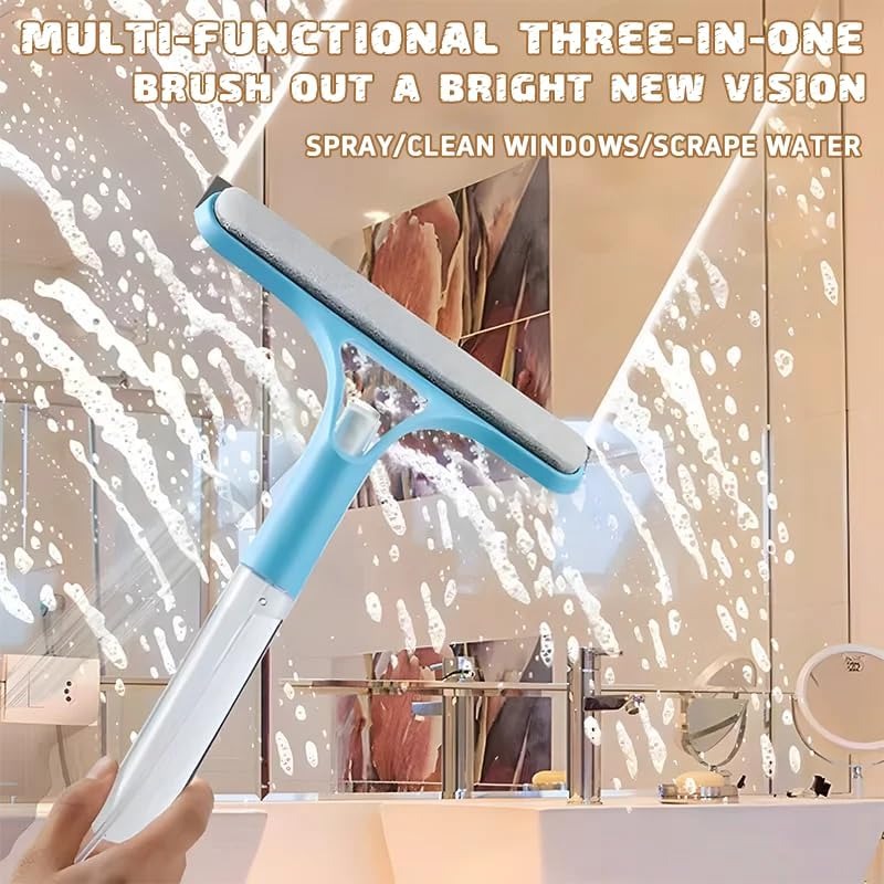 3 in 1 Window Wiper, Push Spray